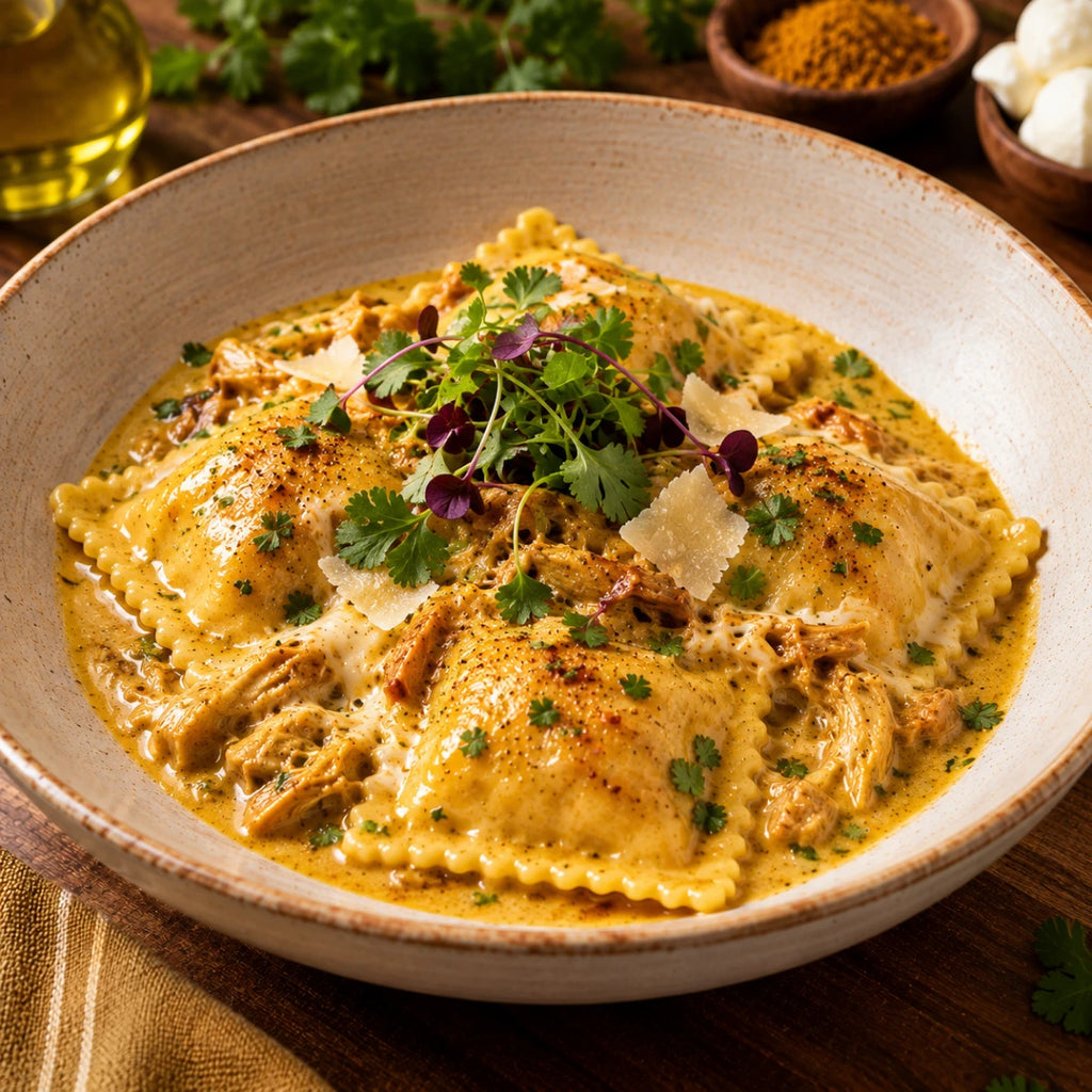 Raviolis Frais au Poulet Curry & Mozzarella